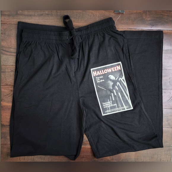 Halloween Michael Myers Black Lightweight Unisex Pajama Pants XS Loungewear - Picture 1 of 7